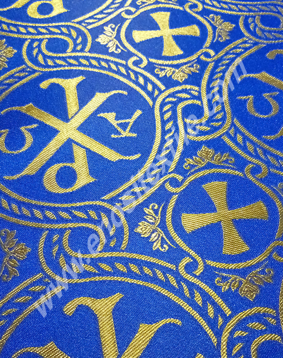 KL-023 Navy Blue-Gold Brocade Fabrics